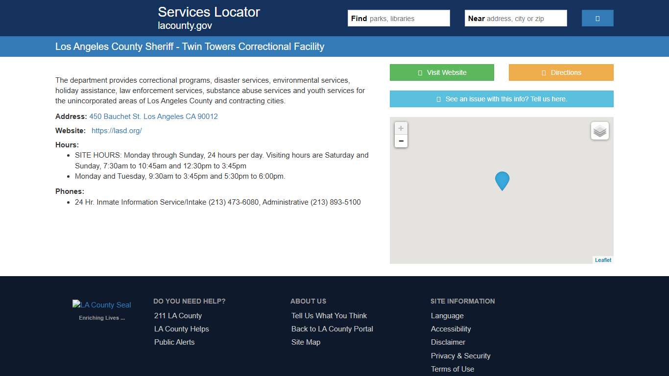 Los Angeles County Sheriff - Twin Towers Correctional Facility